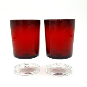 Set of 2 Luminarc Arcoroc Cavalier Of France Ruby Red Wine Goblet Glasses